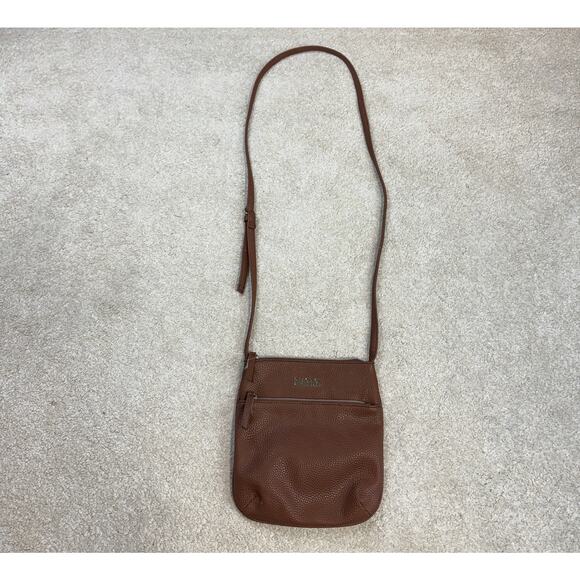 Kenneth Cole Reaction Brown Faux Leather Pebble Crossbody Bag - Picture 2 of 7